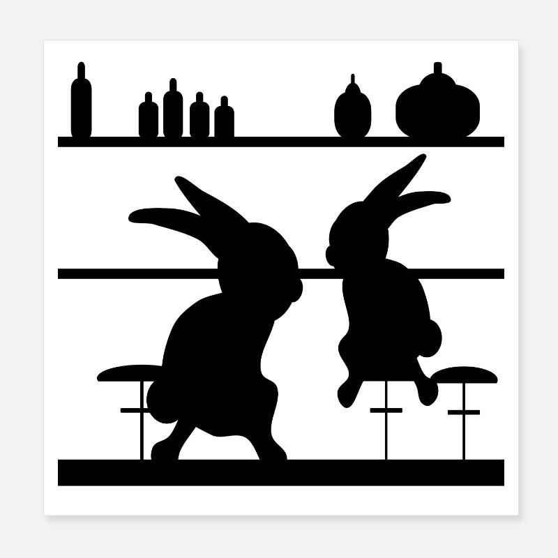 COCKTAIL RABBITS - Cadeaux pour les couples Poster 20 x 20 cm