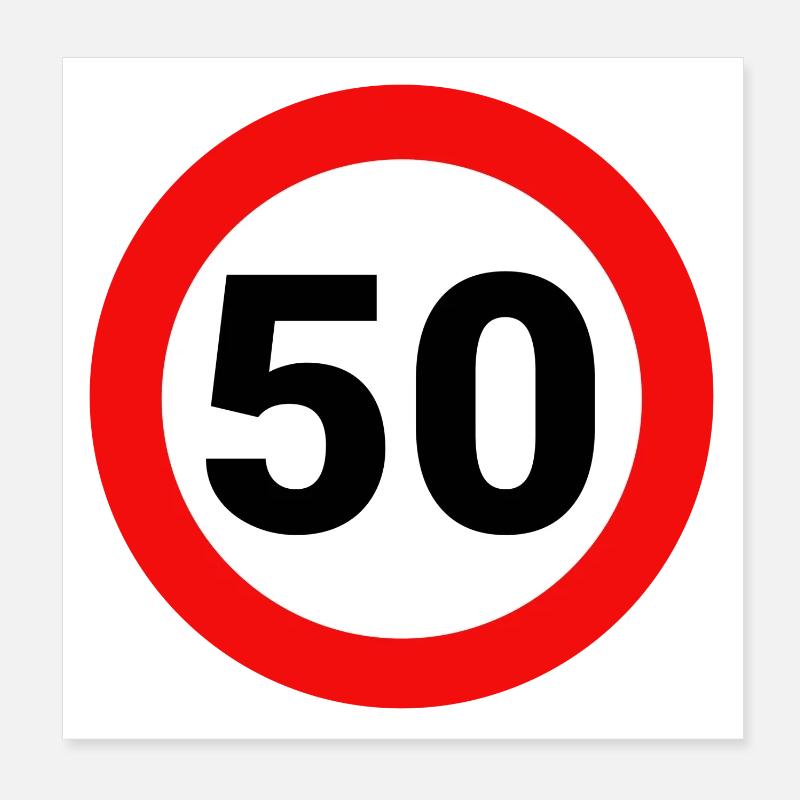 50. Geburtstag - Poster 20x20 cm - Weiß