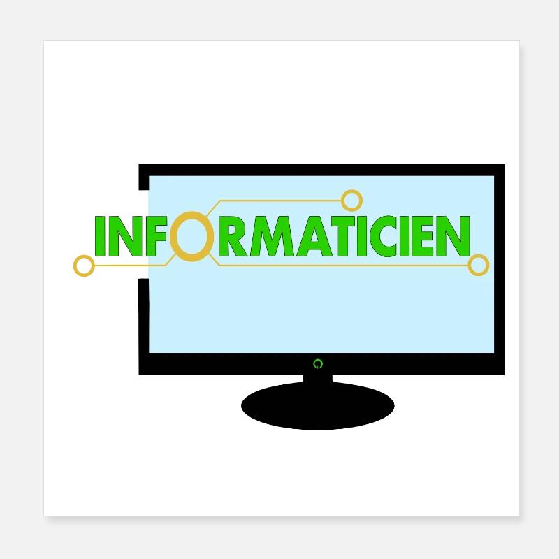 Informaticien Poster 20 x 20 cm