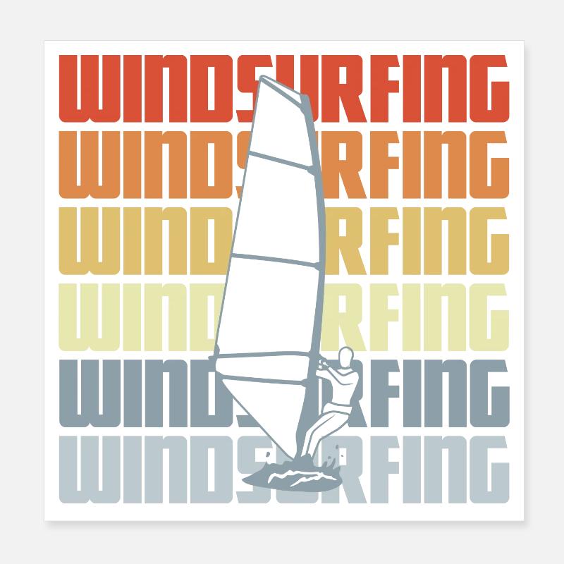 Vintage Windsurfen Poster 20x20 cm