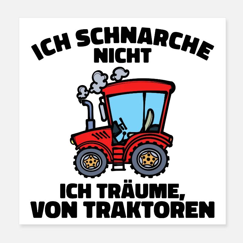 Traktor Statement Fahrzeug Ackerbau Biobauer Poster 20x20 cm