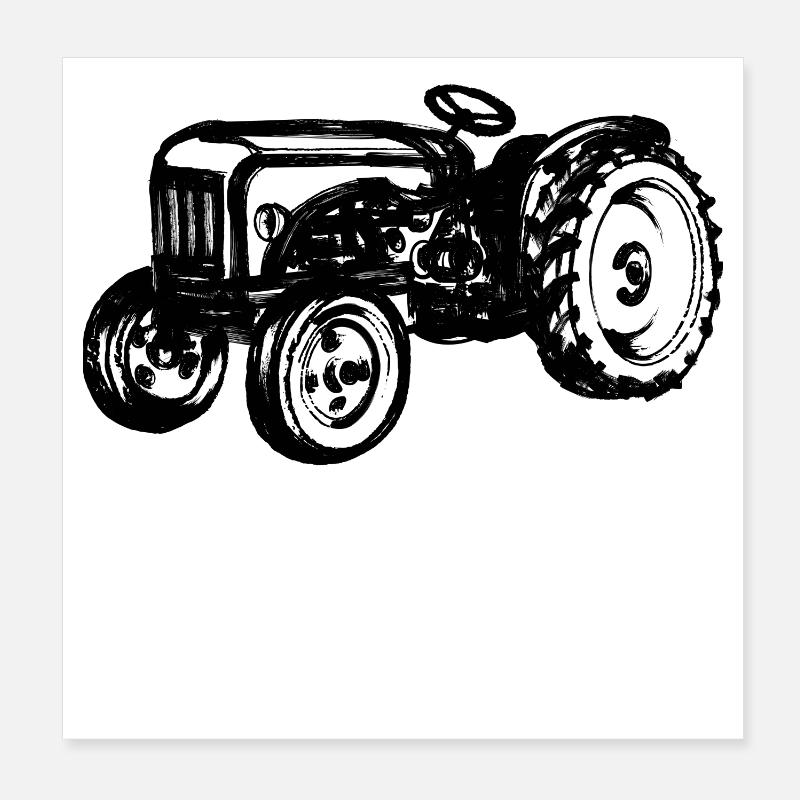 Traktor Ackerbau Kraftfahrzeug Landwirtschaft Poster 20x20 cm
