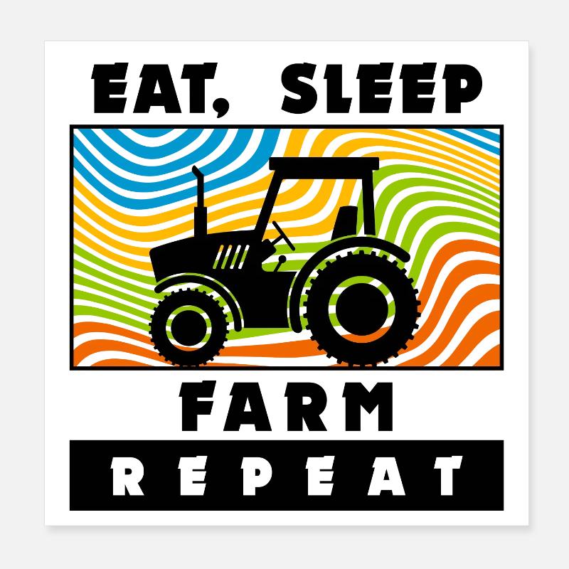 Traktor Bauer Bauernhof Landmaschinen Statement Poster 20x20 cm