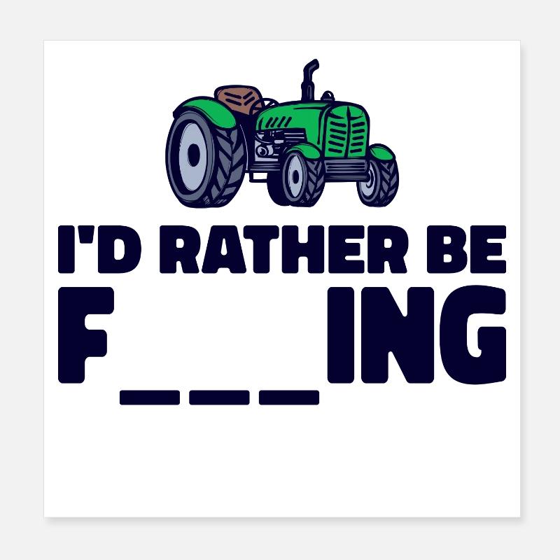 Bauernhof Traktor Statement Landwirtschaft Feld Poster 20x20 cm