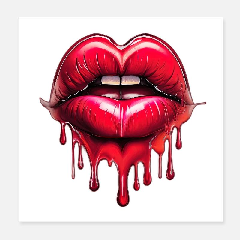 Lippen Poster 20x20 cm