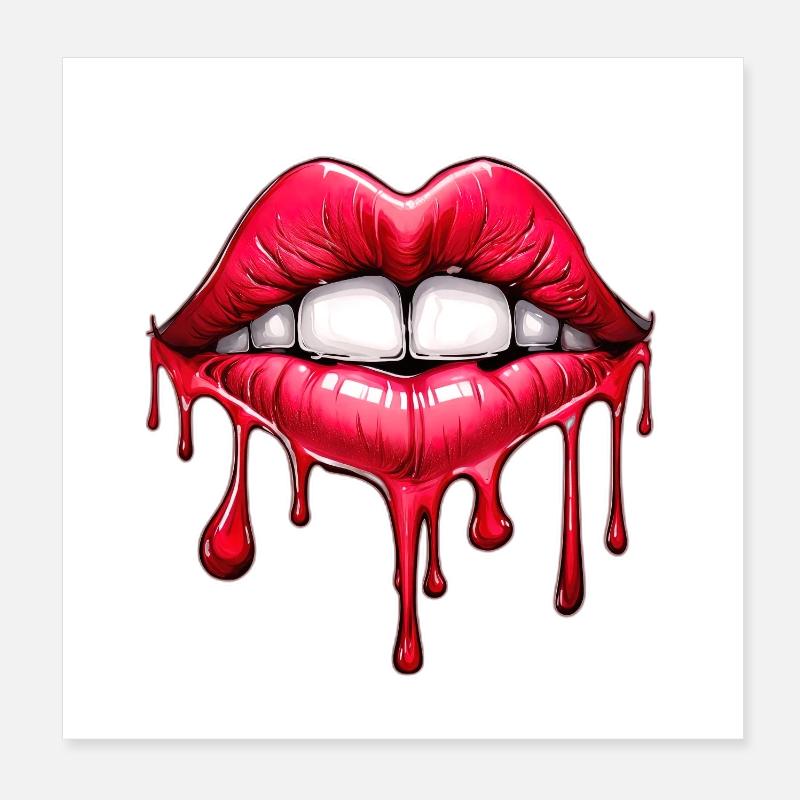 Lippen Poster 20x20 cm