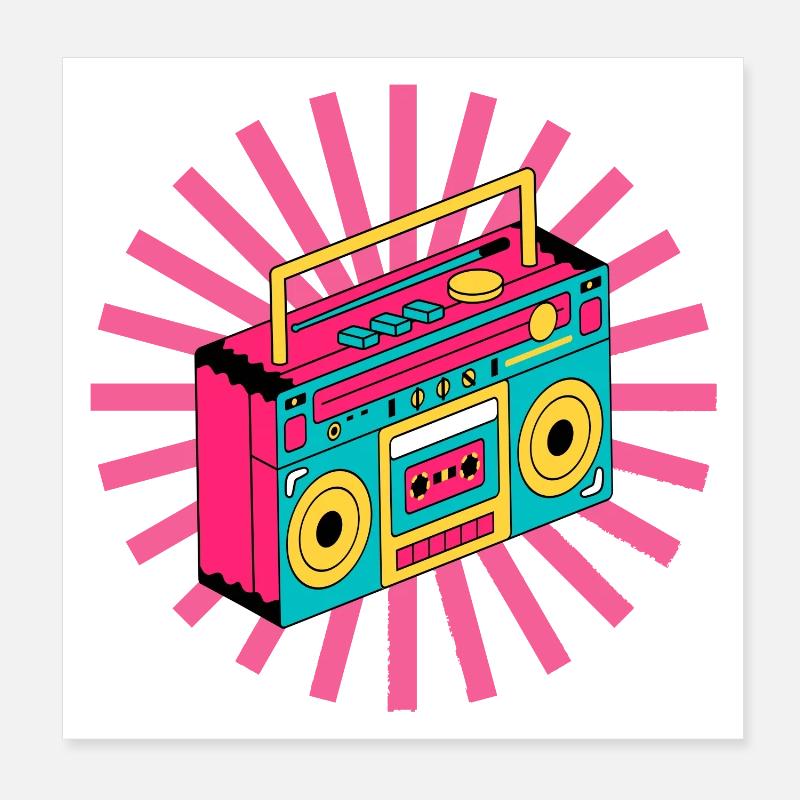 retrò, anni '90, 1990, vintage, stereo Poster 20x20 cm