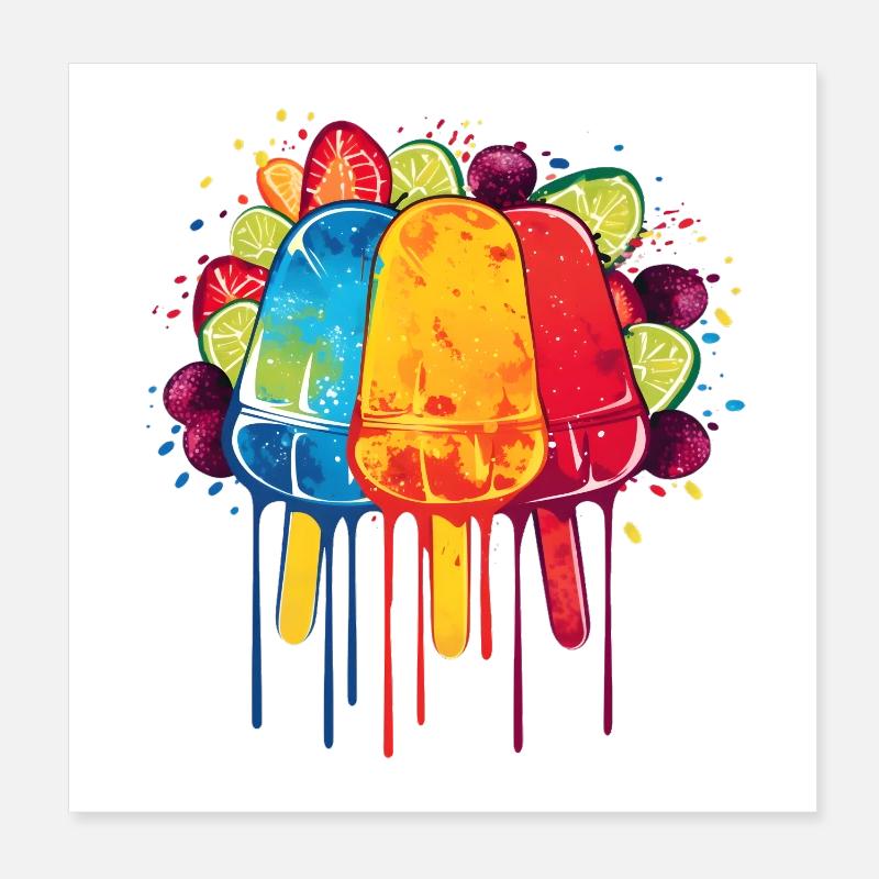 Eis am Stiel Poster 20x20 cm