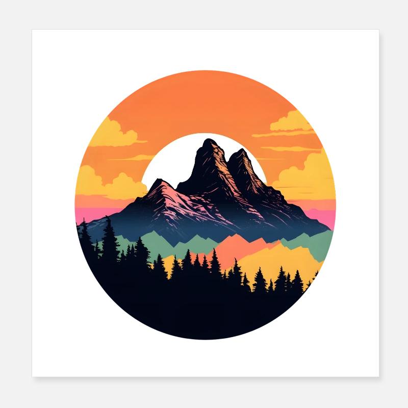 Malerischer Berg Poster 20x20 cm