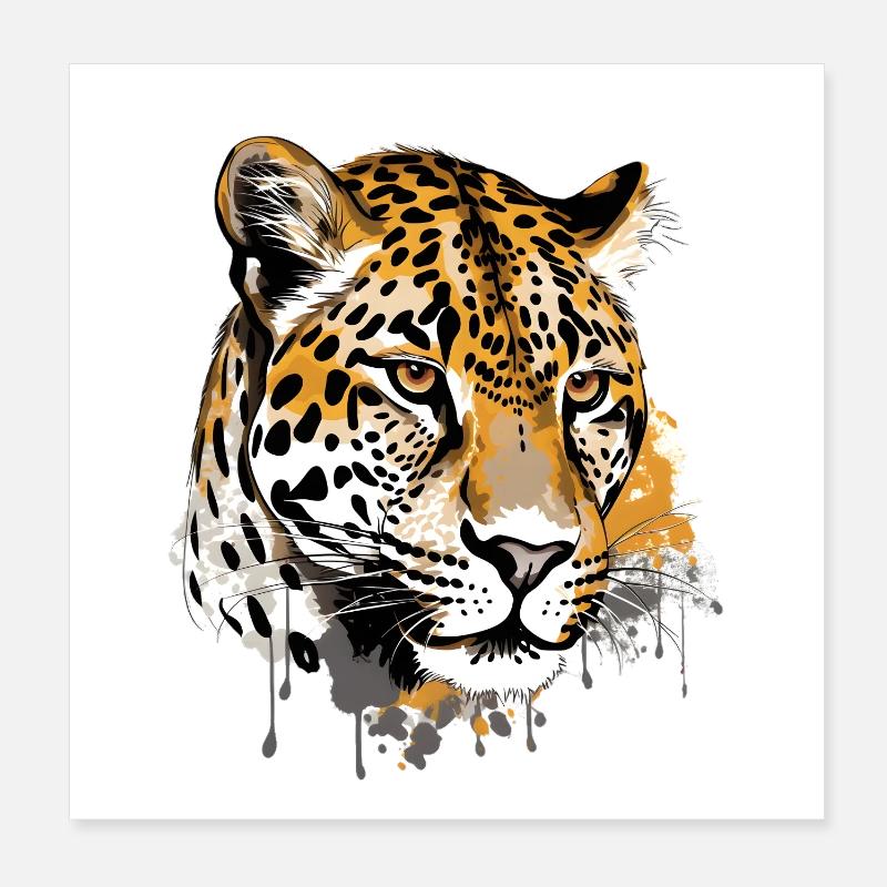 Jaguar - Poster 20 x 20 cm - blanc