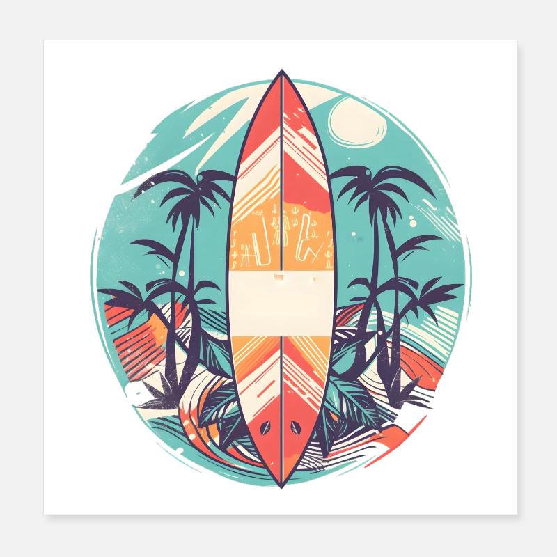 Planche de surf Poster 20 x 20 cm