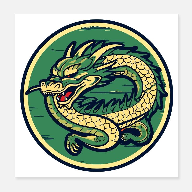 Dragon Crest Circle Patch Poster 8" x 8" (20x20 cm)