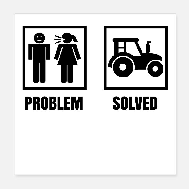 Fahrzeug Traktor Statement Bauer Ackerbau Landluft Poster 20x20 cm