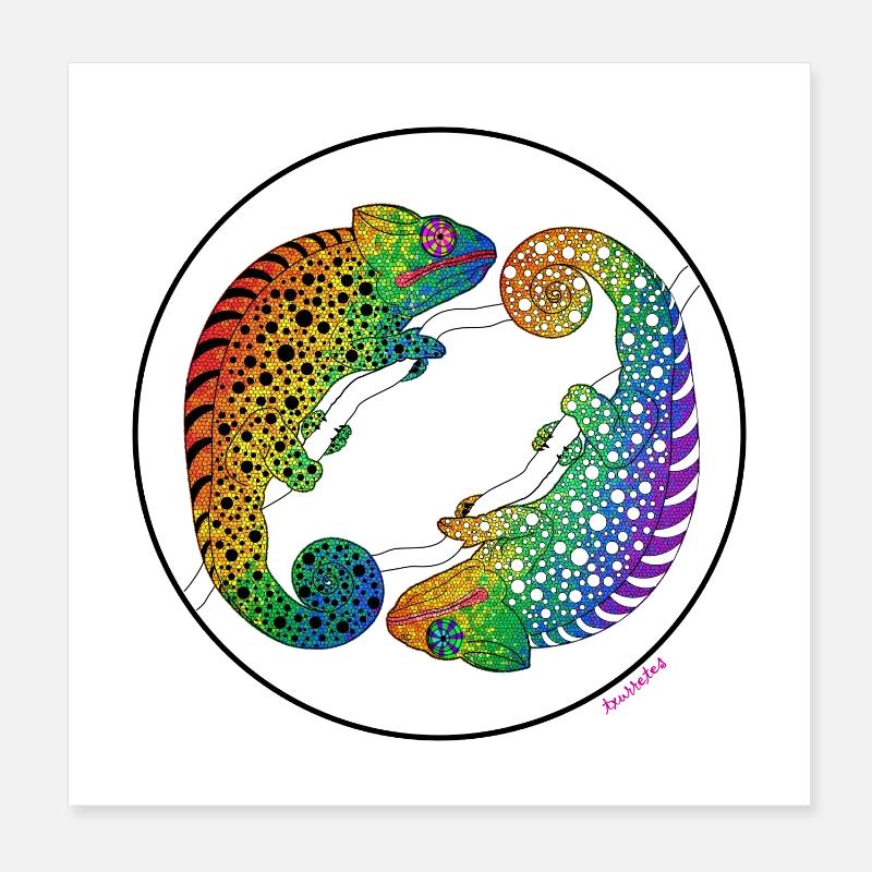 Pride chameleon Poster 8" x 8" (20x20 cm)
