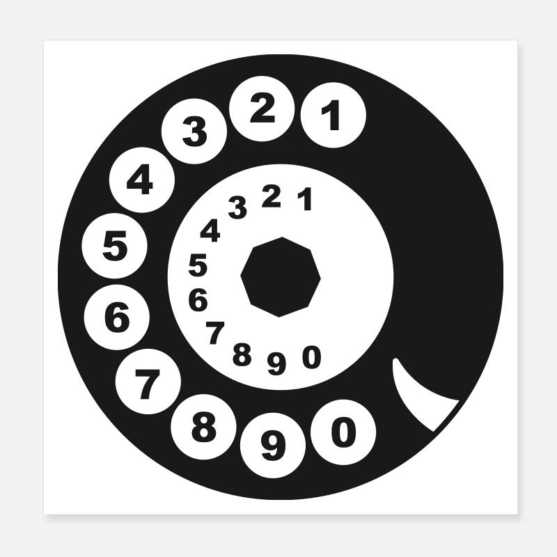 Stare wybieranie telefonu Plakat o wymiarach 20 x 20 cm