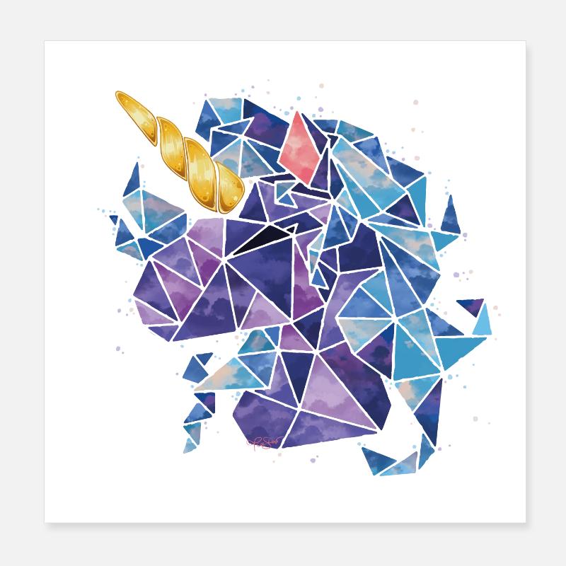 Unicorn Luna Chibi Child - Poster 8" x 8" (20x20 cm) - white