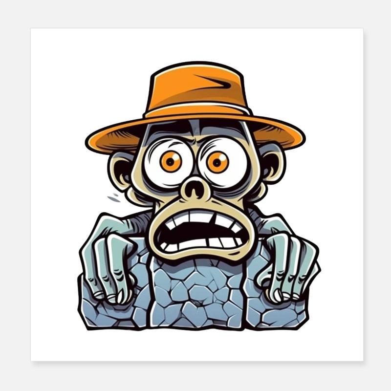 Toter Entdecker mit Hut und Knochenblick Poster 20x20 cm