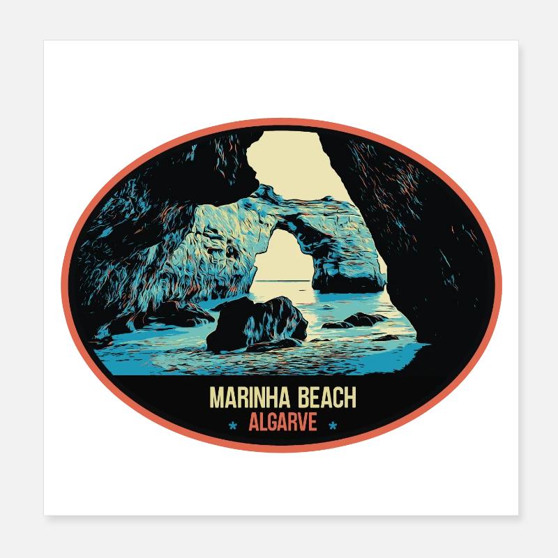 Grotte marine en Algarve explorez la beauté cachée Poster 20 x 20 cm