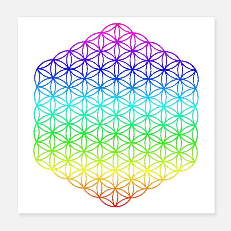 Fleur de Vie - 5ème Dimension - Mandala Poster 20 x 20 cm