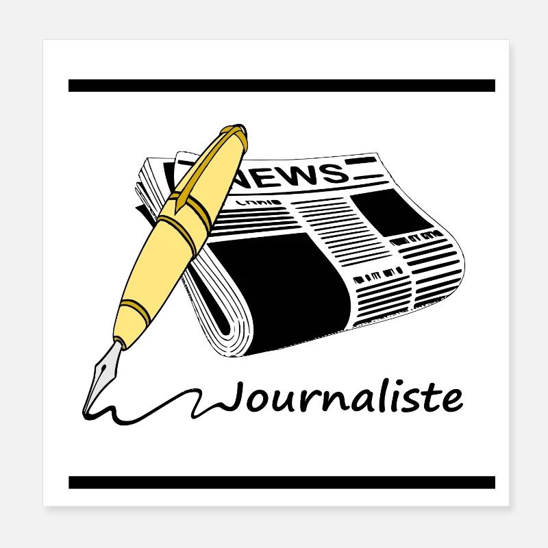 Journaliste - Poster 20 x 20 cm - blanc