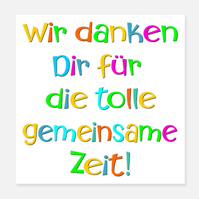 Abschiedsgeschenke Team - Gemeinsame Zeit Danke - Poster 20x20 cm - Weiß