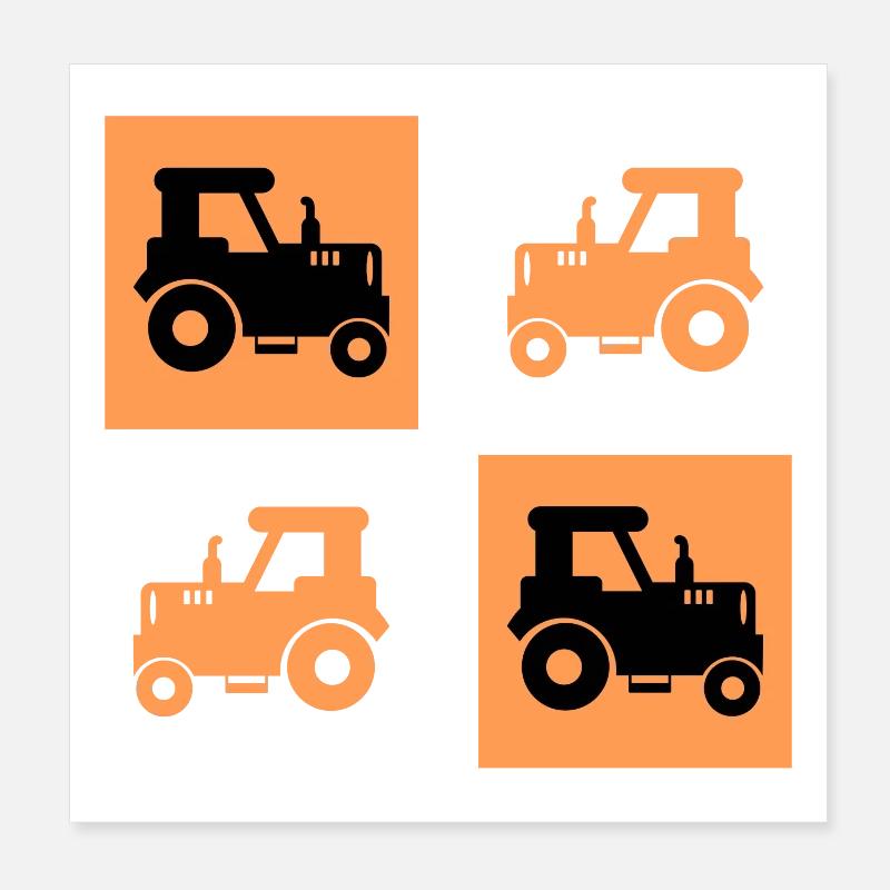 Ackerbau Landwirtschaft Schlepper Traktor Bauer Poster 20x20 cm