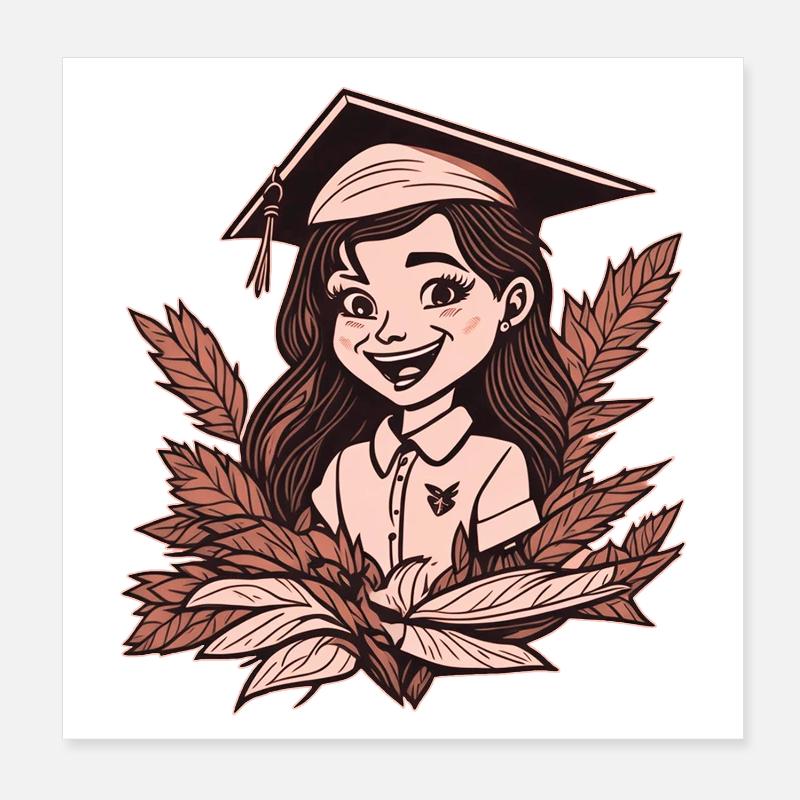 Abitur, Abschluss, Schulabschluss Poster 20x20 cm