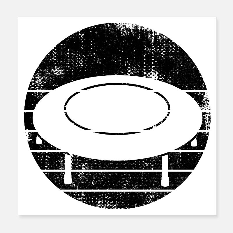 Trampolin Zeichnung Poster 20x20 cm