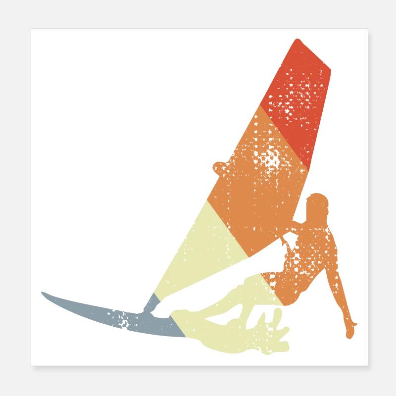 Vintage Windsurfer Poster 20x20 cm