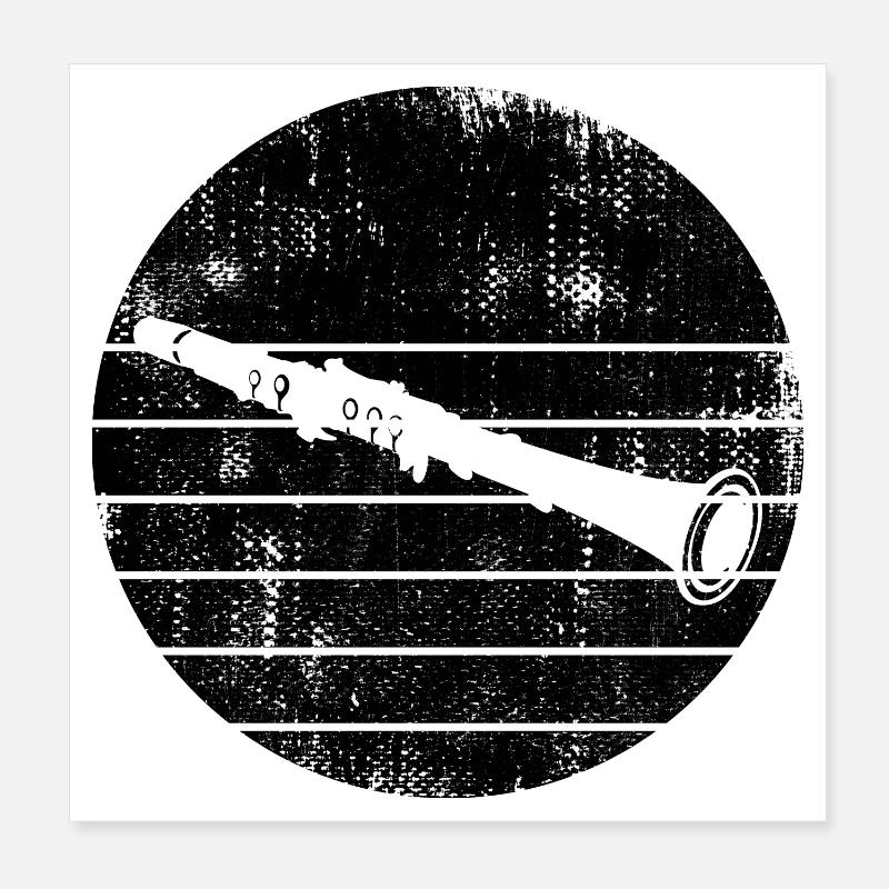 Clarinet Drawing Poster 8" x 8" (20x20 cm)