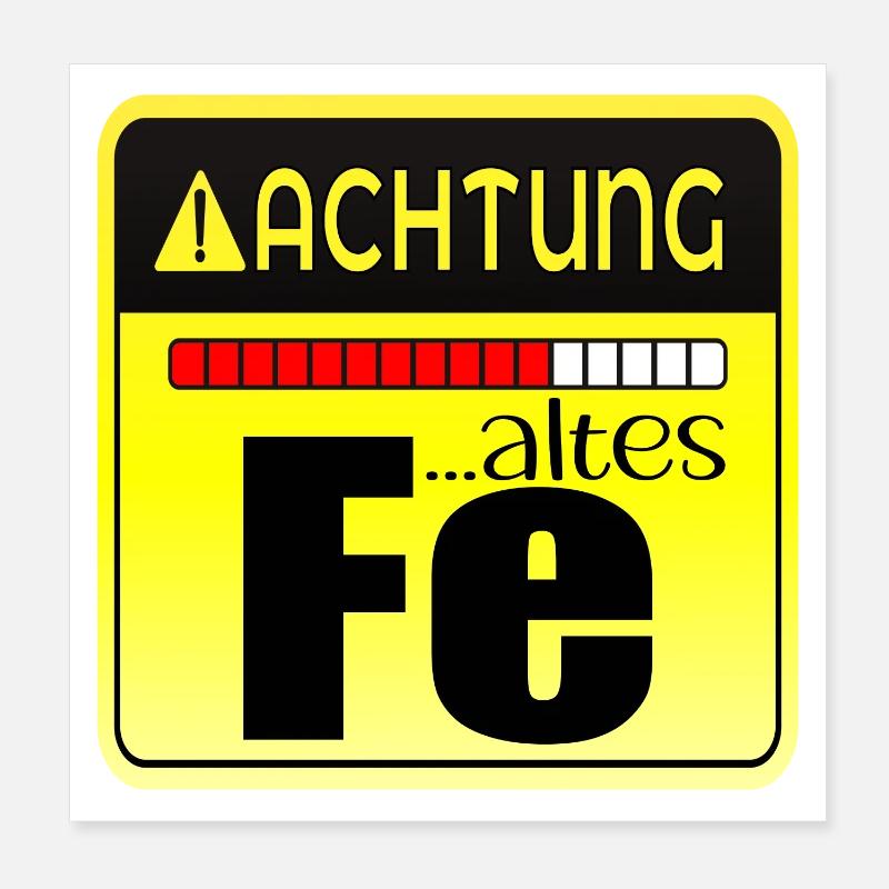 Geburtstagsgeschenk - Eisen Chemische Elemente Poster 20x20 cm