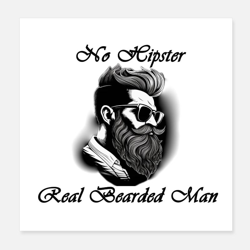 pas de Hipster - Poster 20 x 20 cm - blanc