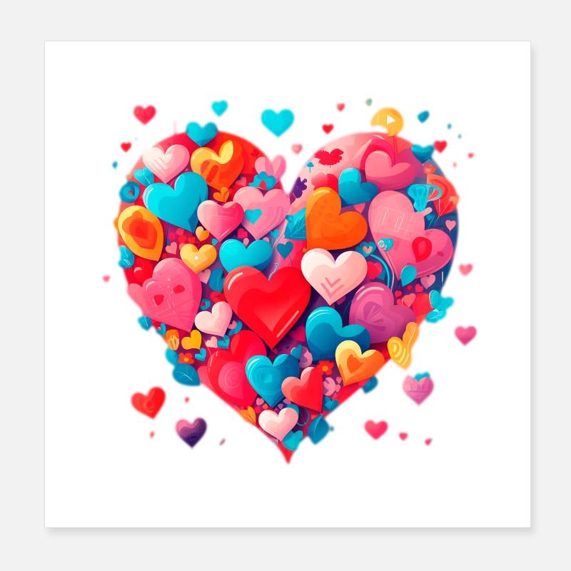 Liebe Herz Poster 20x20 cm
