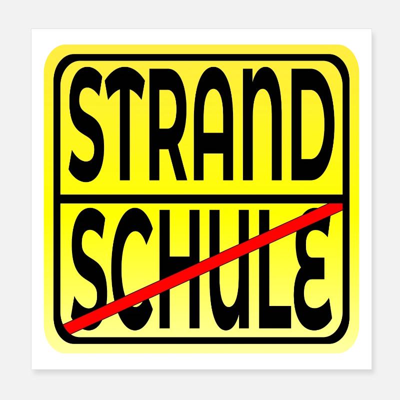 SCHULE ABSCHLUSS FERIENBEGINN Poster 20x20 cm