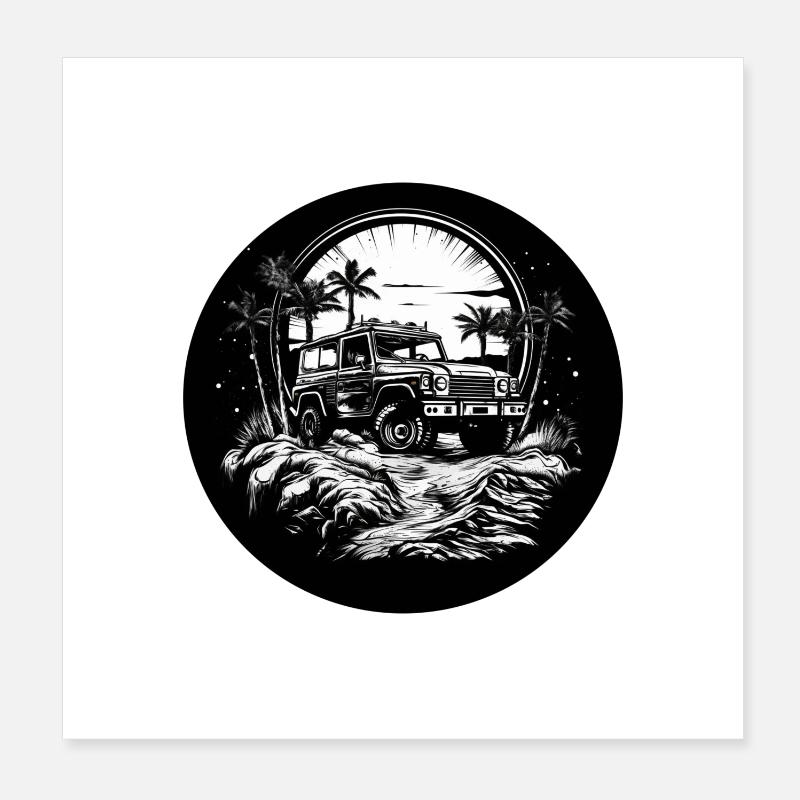 Offroader for life white Poster 8" x 8" (20x20 cm)