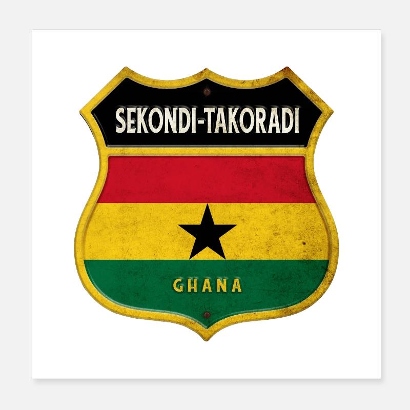 Drapeaux de Sekondi-Takoradi Ghana Poster 20 x 20 cm