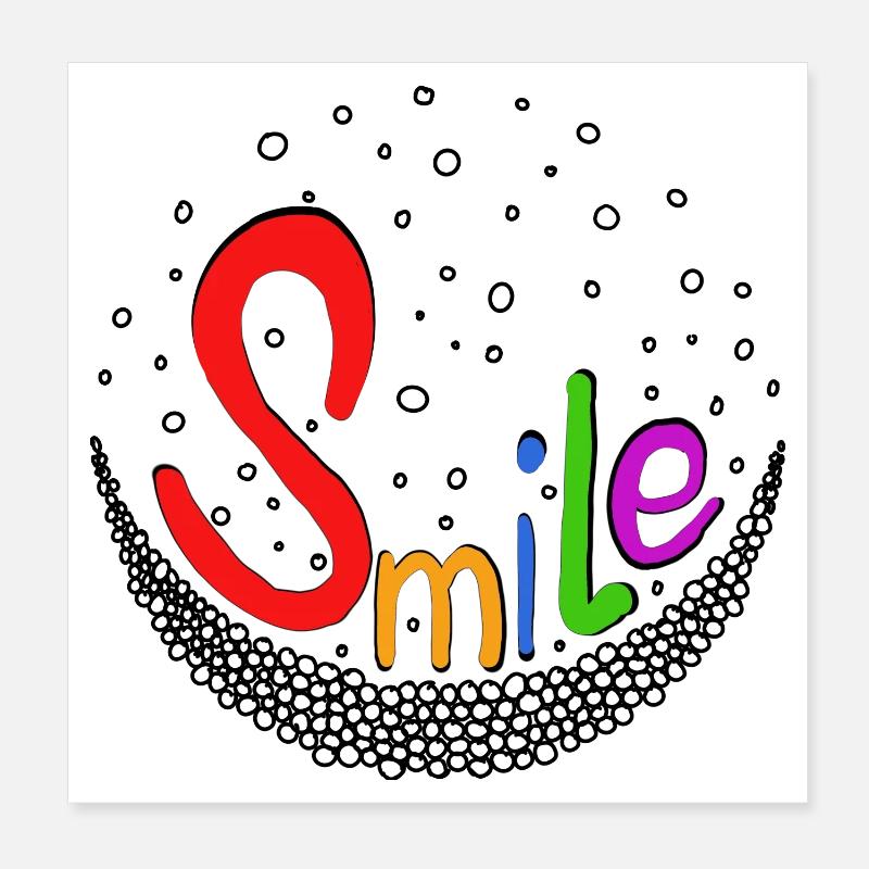 Smile colorful - Poster 8" x 8" (20x20 cm) - white