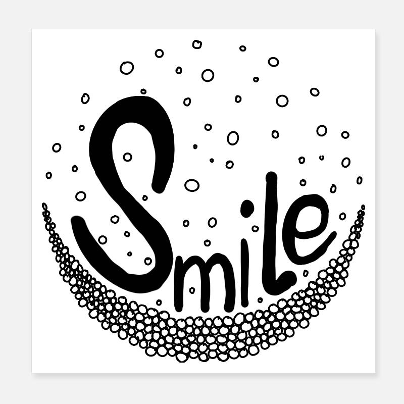 Sourire - Poster 20 x 20 cm - blanc