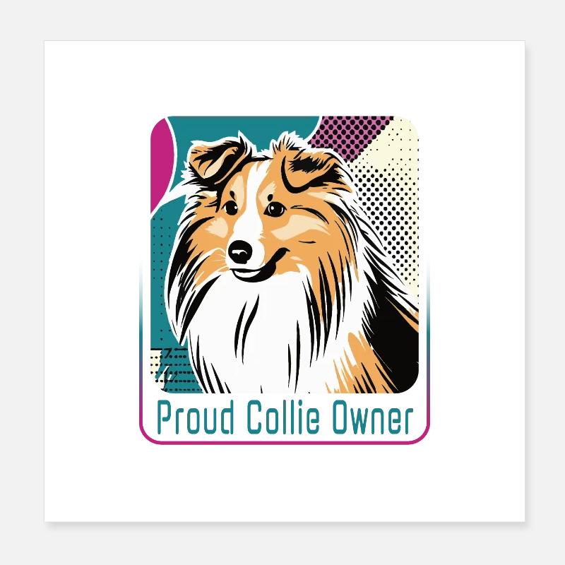 Stolzer Collie-Besitzer Poster 20x20 cm