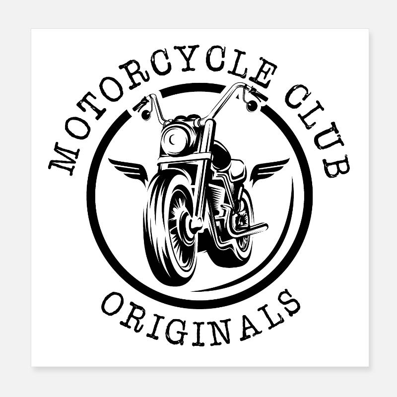 Symbole de l’emblème Motorcycle Club Custom Garage Chopper Poster 20 x 20 cm
