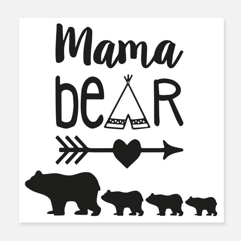 Mama Bär Poster 20x20 cm