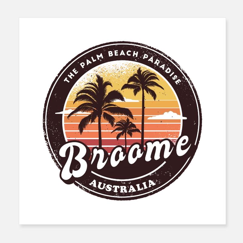 Design en forme de paume Broome Australia Poster 20 x 20 cm