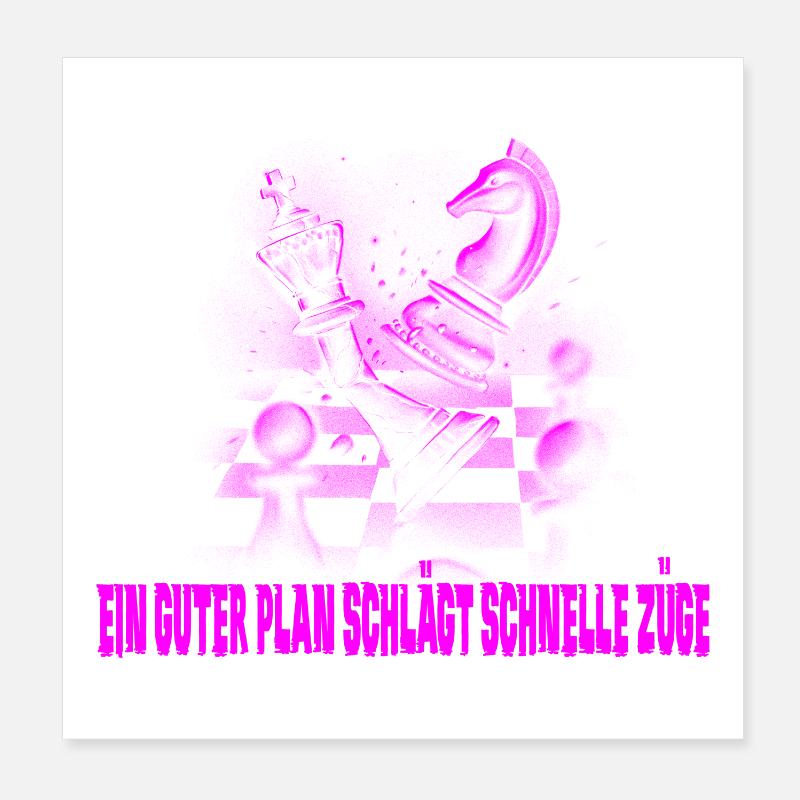 Schach Design Poster 20x20 cm