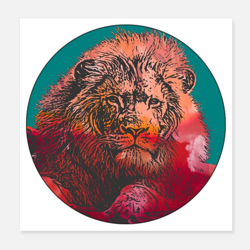 Prächtiger Löwe Poster 20x20 cm