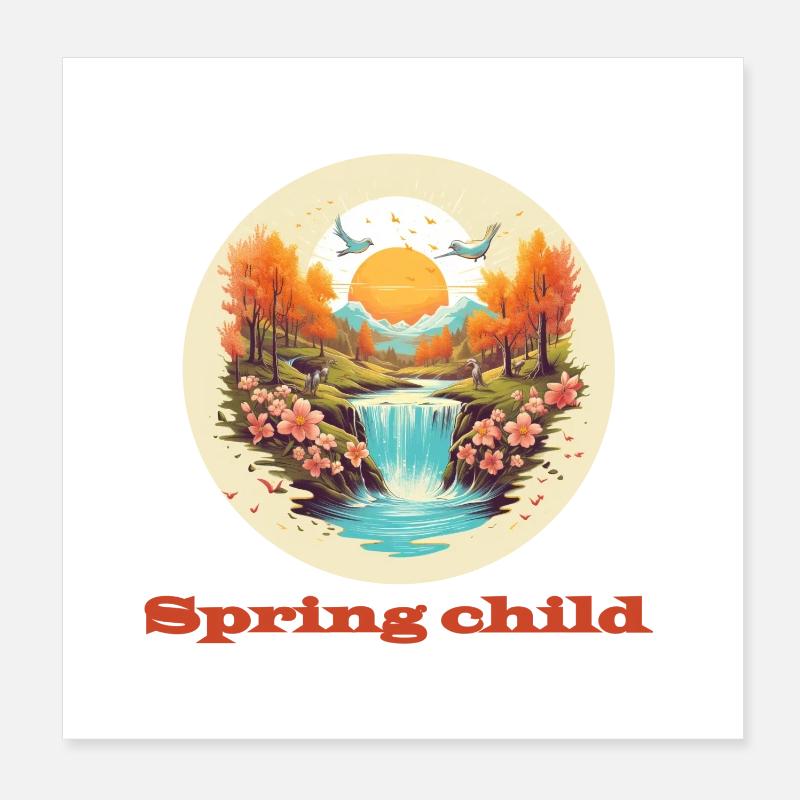 Enfant de printemps - Poster 20 x 20 cm - blanc