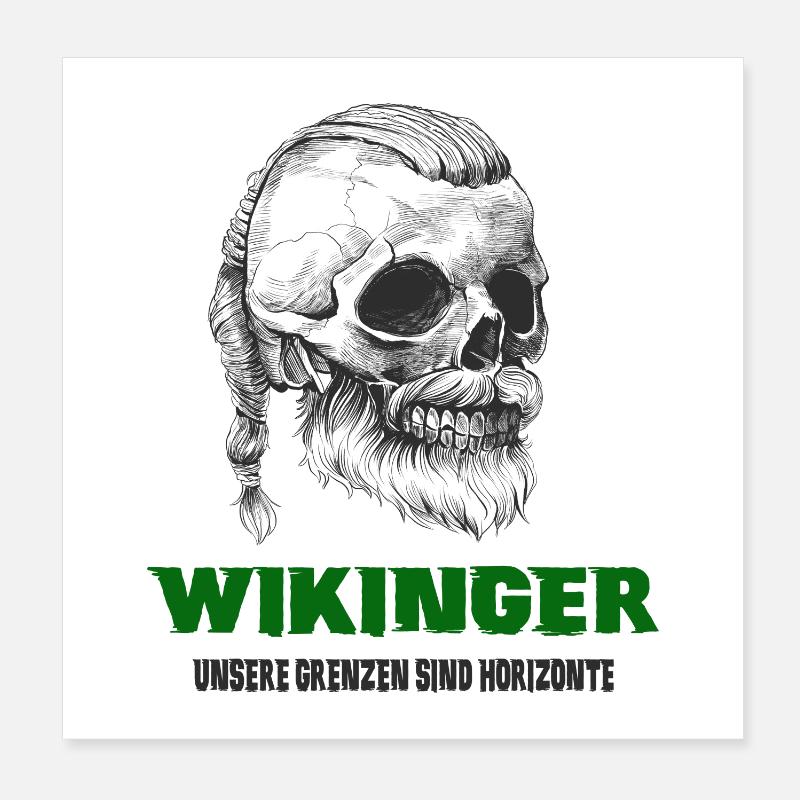 Wikinger Totenkopf Design Poster 20x20 cm
