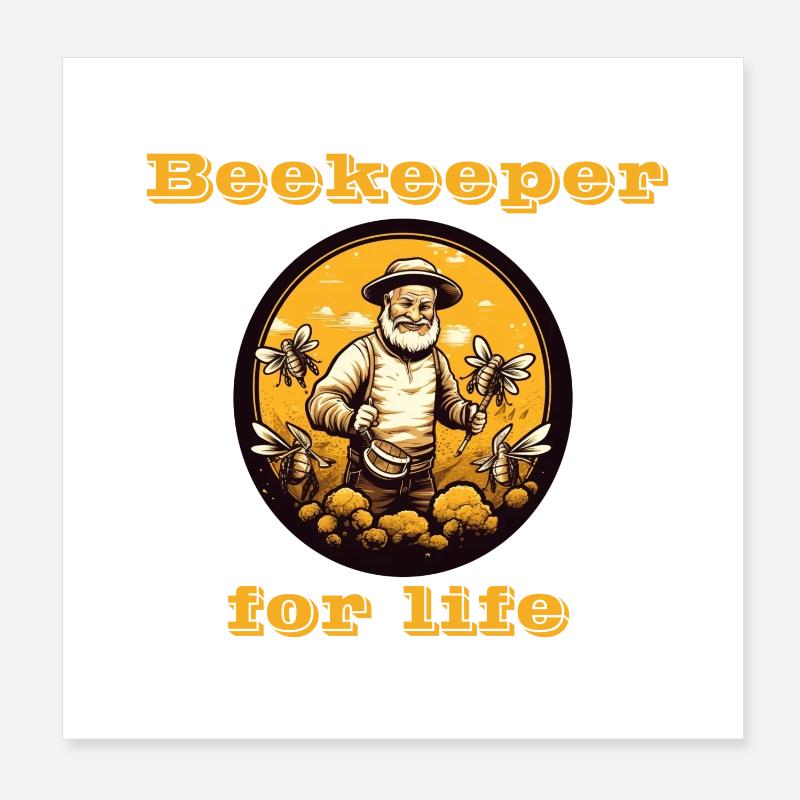 Beekeeper for life Poster 20x20 cm