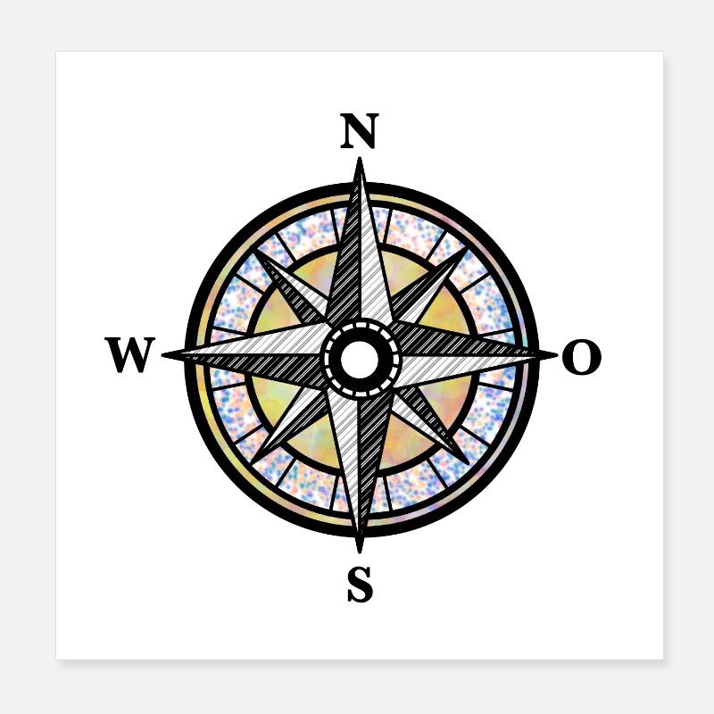 Kompass | Dein Wegweiser | Geschenkidee Poster 20x20 cm
