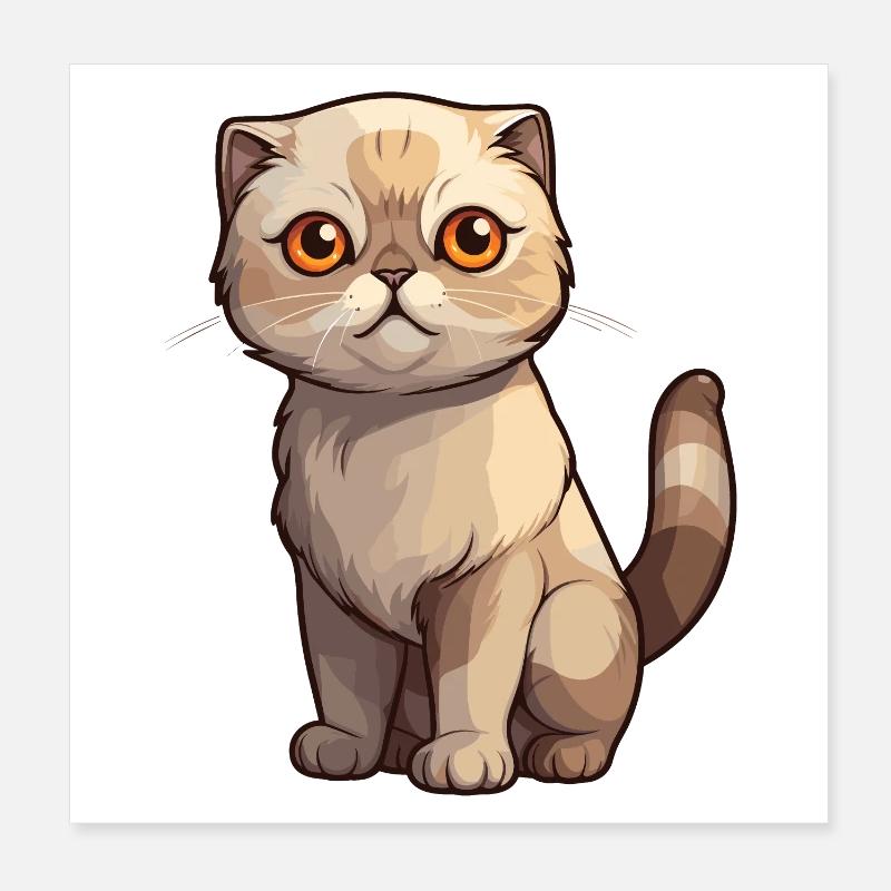 Bad-tempered Scottish Fold kitten Poster 8" x 8" (20x20 cm)