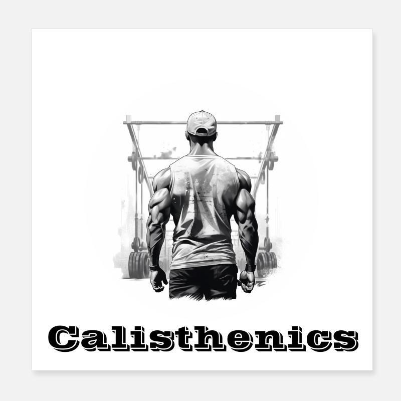 Callisthénie - Poster 20 x 20 cm - blanc
